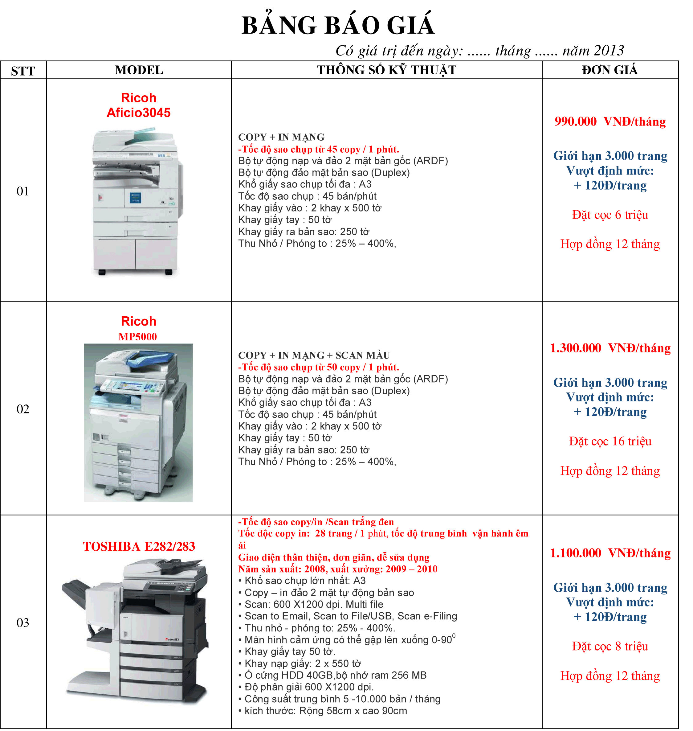 Cho thuê máy photocopy tại Tây Ninh